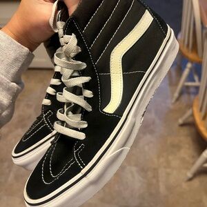 Vans Black and White High-Top Sneakers